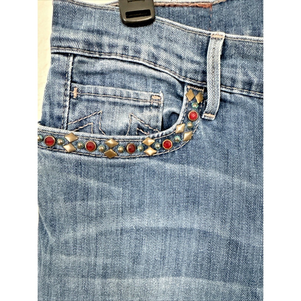 TRUE RELIGION Jeans Womens Size 31 Medium/Light Wash Embellished Pockets CHRISSY - Picture 3 of 16